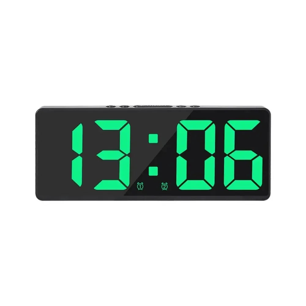 Multifunctional Large LED Digital Alarm Clock Color Nightlight Temperature Calendar Electronic Backlight Home Decor Peaceful Pleasures Health and Wellness Green
