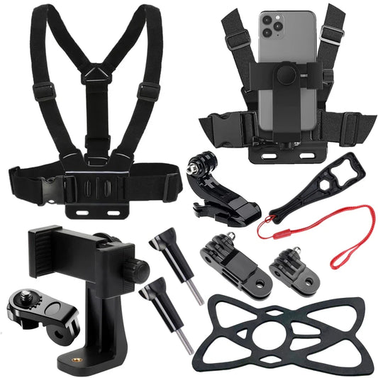 Chest Strap Mount for GoPro, DJI & iPhone – 360° POV Action Camera Mount Oasis Select