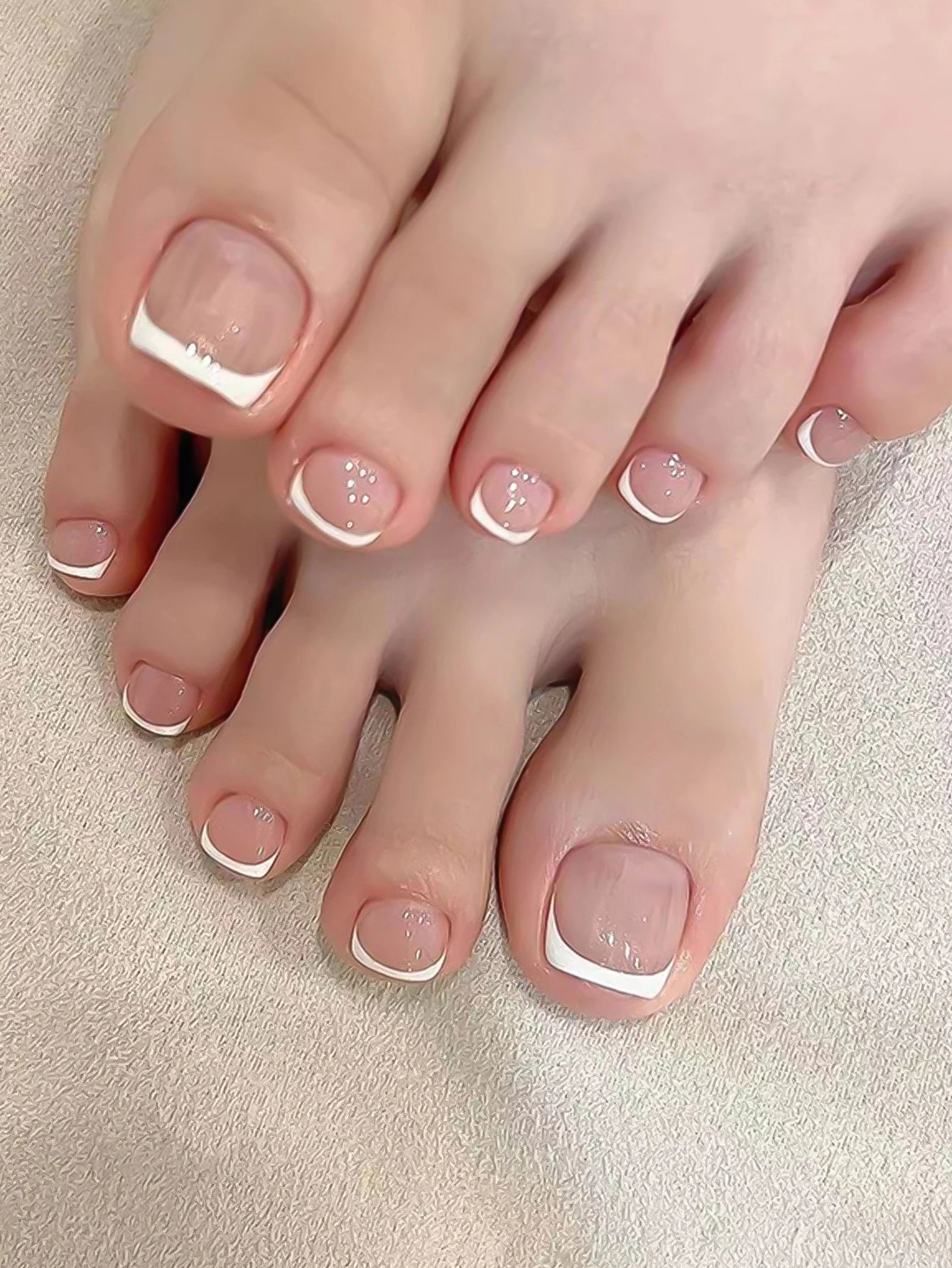 Classic Nude Square False Toenails 24pcs Simple Black French Tip False Acrylic Feet Nails Short Press On Nails Square Wearable Peaceful Pleasures Health and Wellness style2