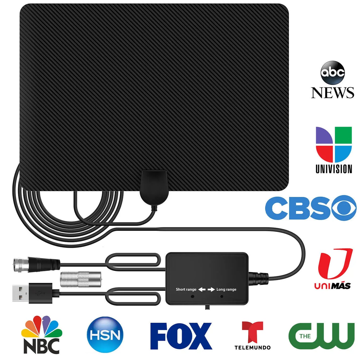 Indoor HD TV Antenna – 4K 1080p, 39dBi Dual Amplifier, Long Range