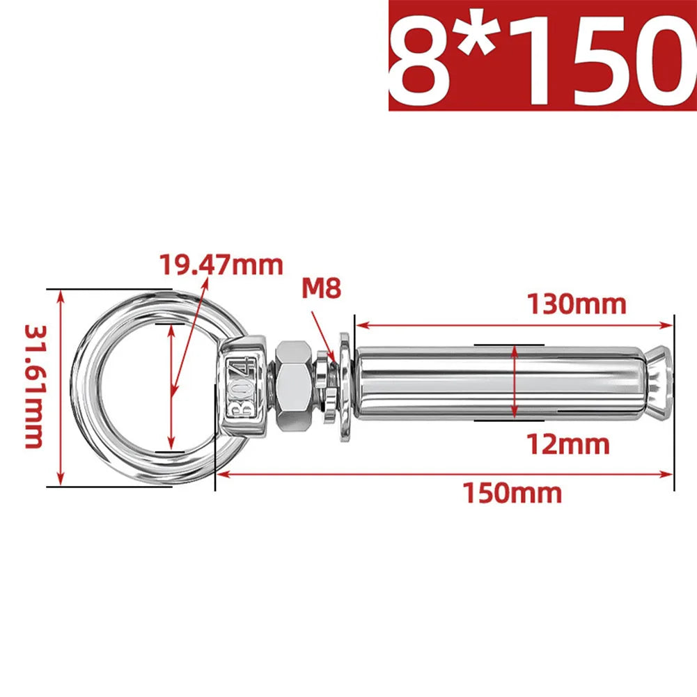 304 Stainless Steel Expansion Bolts Ring Hook Anchor Concrete Eye