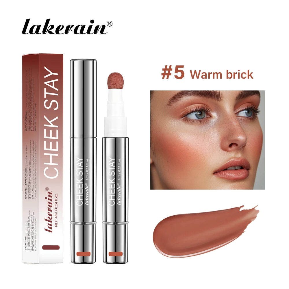 6 Colors Liquid Sponge Cheek Blusher Face Highlighter Long Lasting Natural Skin Tint Face Blush Sponge Wand For Cheek Makeup Peaceful Pleasures Health and Wellness 05 warm brick