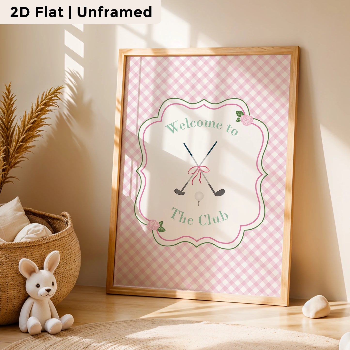 3-Piece Pink Golf Canvas Wall Art Print | Kids Room Home Decor