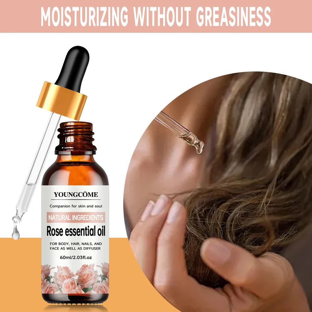 Natural Rose Essential Oil – Hair, Face & Body Moisturizer