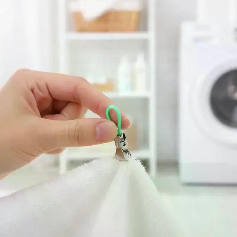 Colorful Stainless Steel Towel & Shower Curtain Clips Hook Clips Peaceful Pleasures Health and Wellness