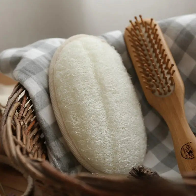 Flax Linen Exfoliating Back Scrubber Strap | Natural Bath Brush