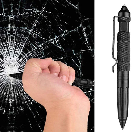 Outdoor Multi-functional Metal Tactical Pen Anti-slip Emergency Glass Breaking Window Cone Survival Self-defense Pen Peaceful Pleasures Health and Wellness