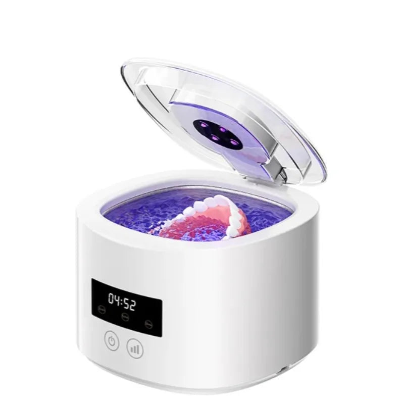 USB Rechargeable 50KHZ Ultrasonic Braces Cleaning Machine Multi-Function Invisible Retainer Denture Cleaner for Oral Care Peaceful Pleasures Health and Wellness stainless steel W
