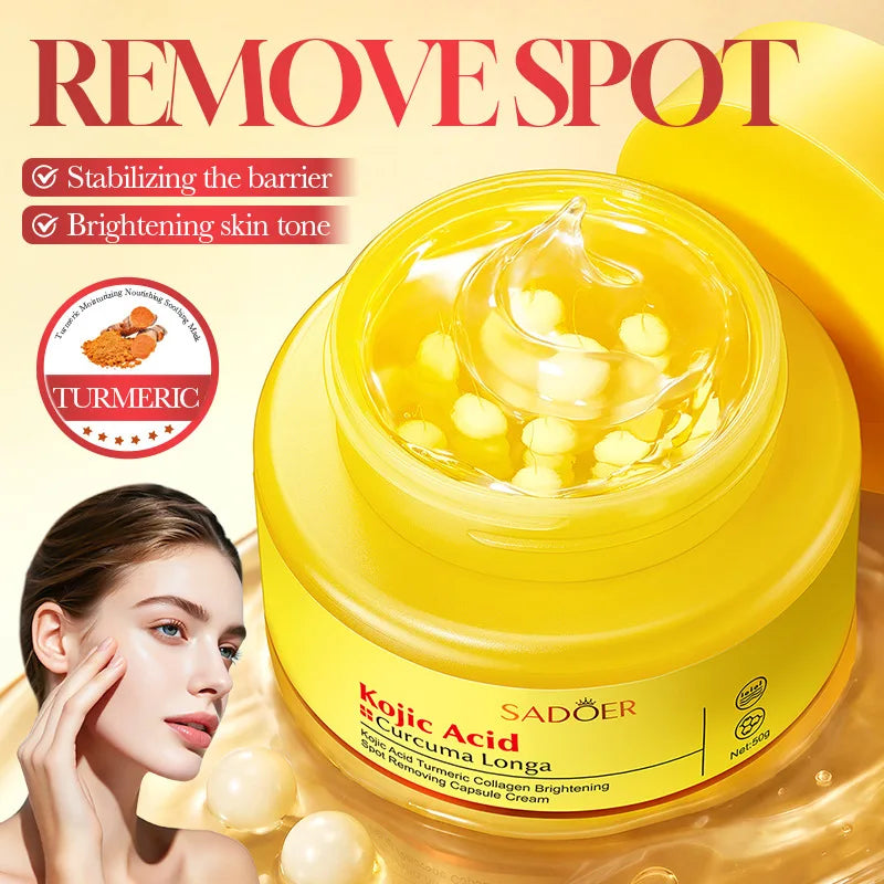 Kojic Acid Turmeric Collagen Cream 50g Deeply Moisturizing Barrier Repair Face Cream For Skin Daily Nourishing Skin Care Peaceful Pleasures Health and Wellness