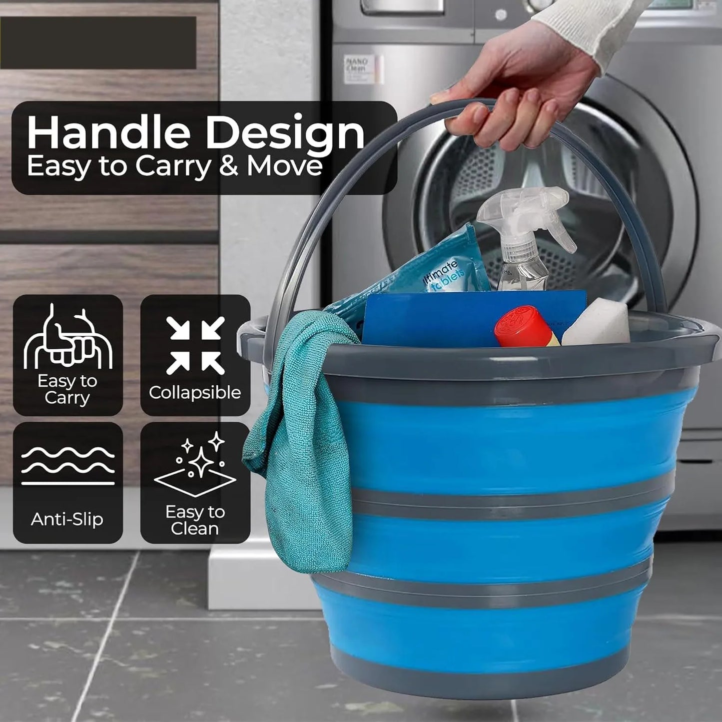 10L Foldable Water Bucket | Portable for Fishing, Travel & Cleaning