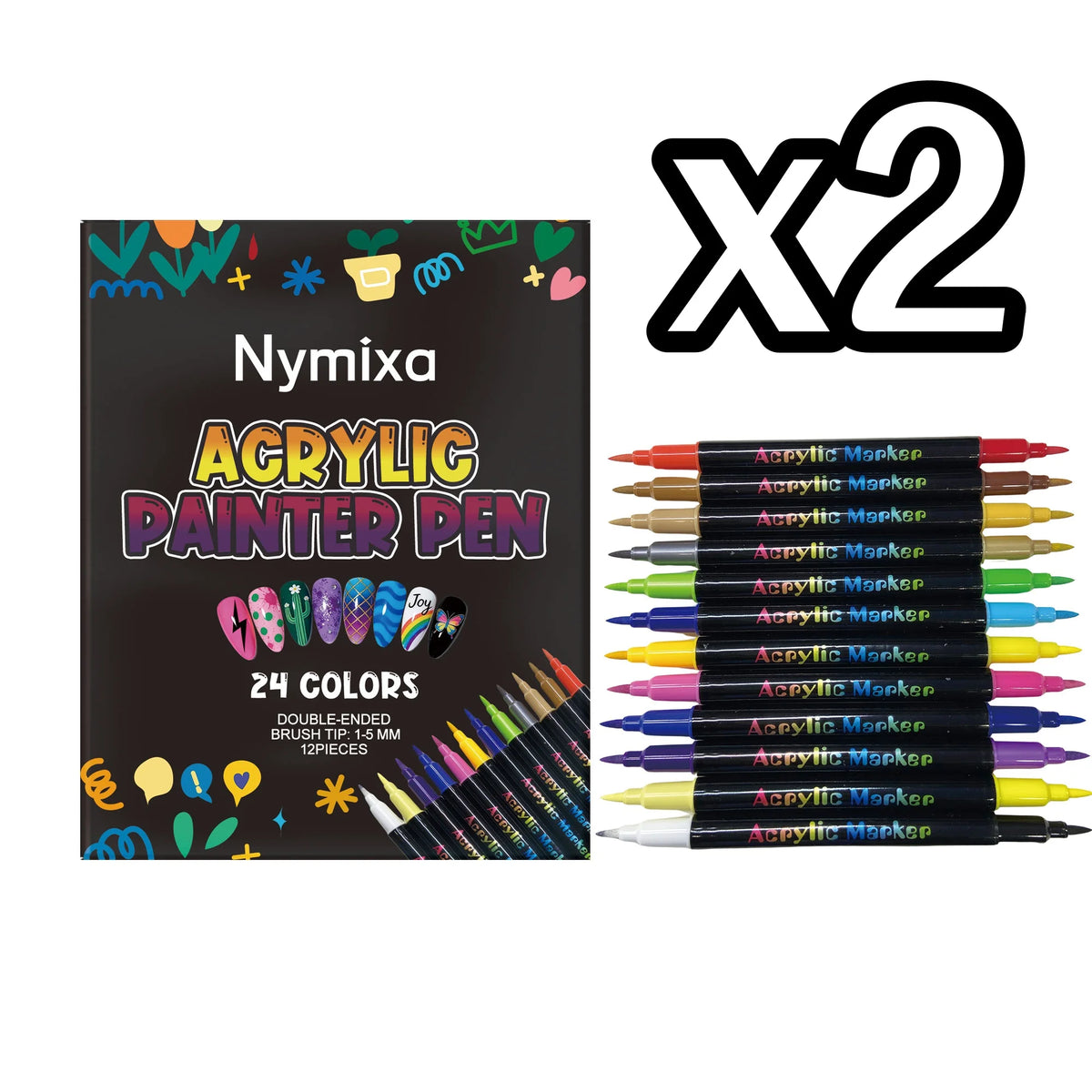 DIY Nail Art Kit for Shiny Lasting Color Designs Peaceful Pleasures Health and Wellness Nail Pen Kit x 2