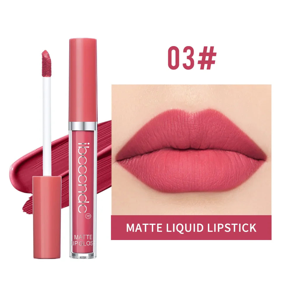 Matte Velvet Liquid Lipstick – Waterproof, Long-Lasting, 12 Shades