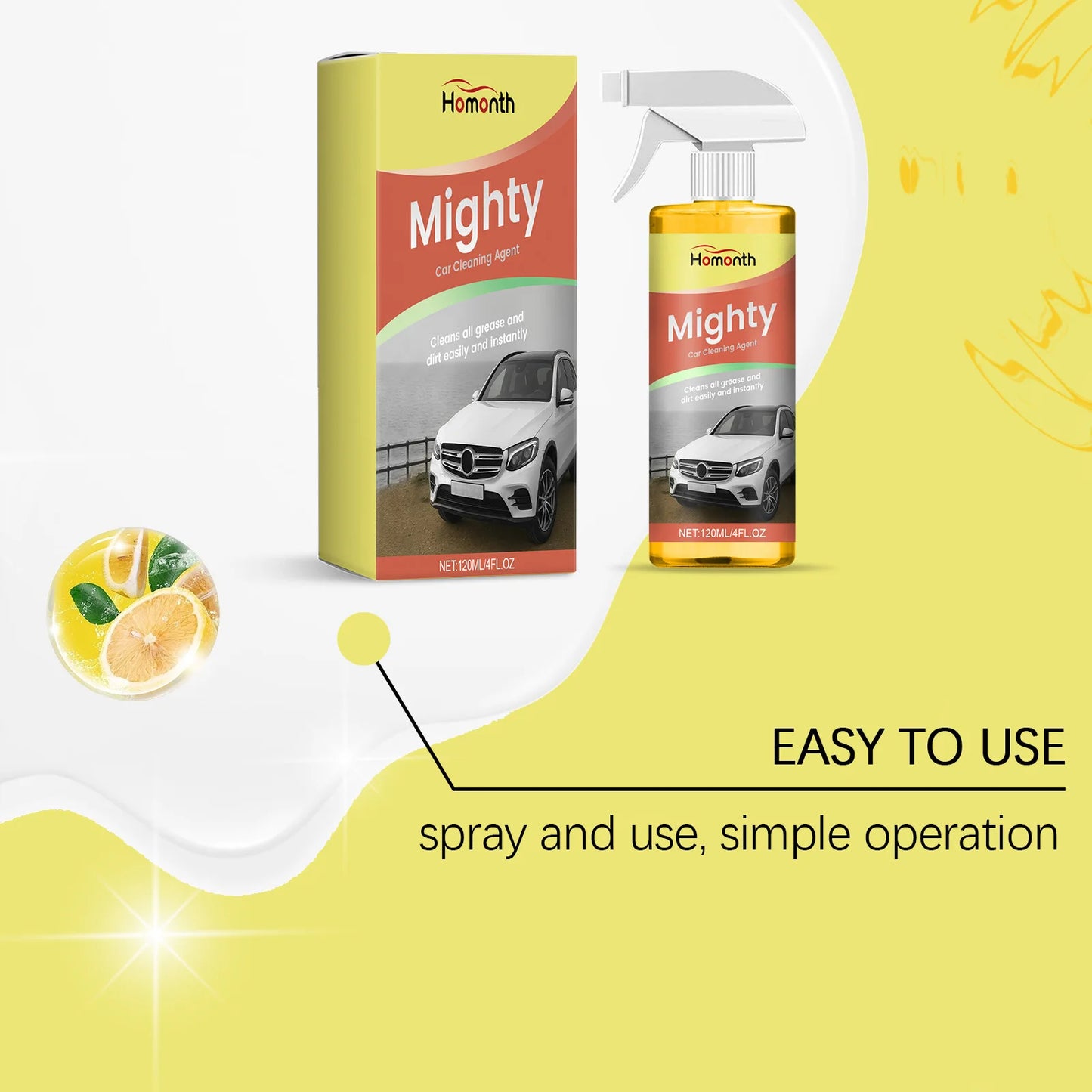 Homonth Mighty Car Cleaner Spray – All-in-One 120ml