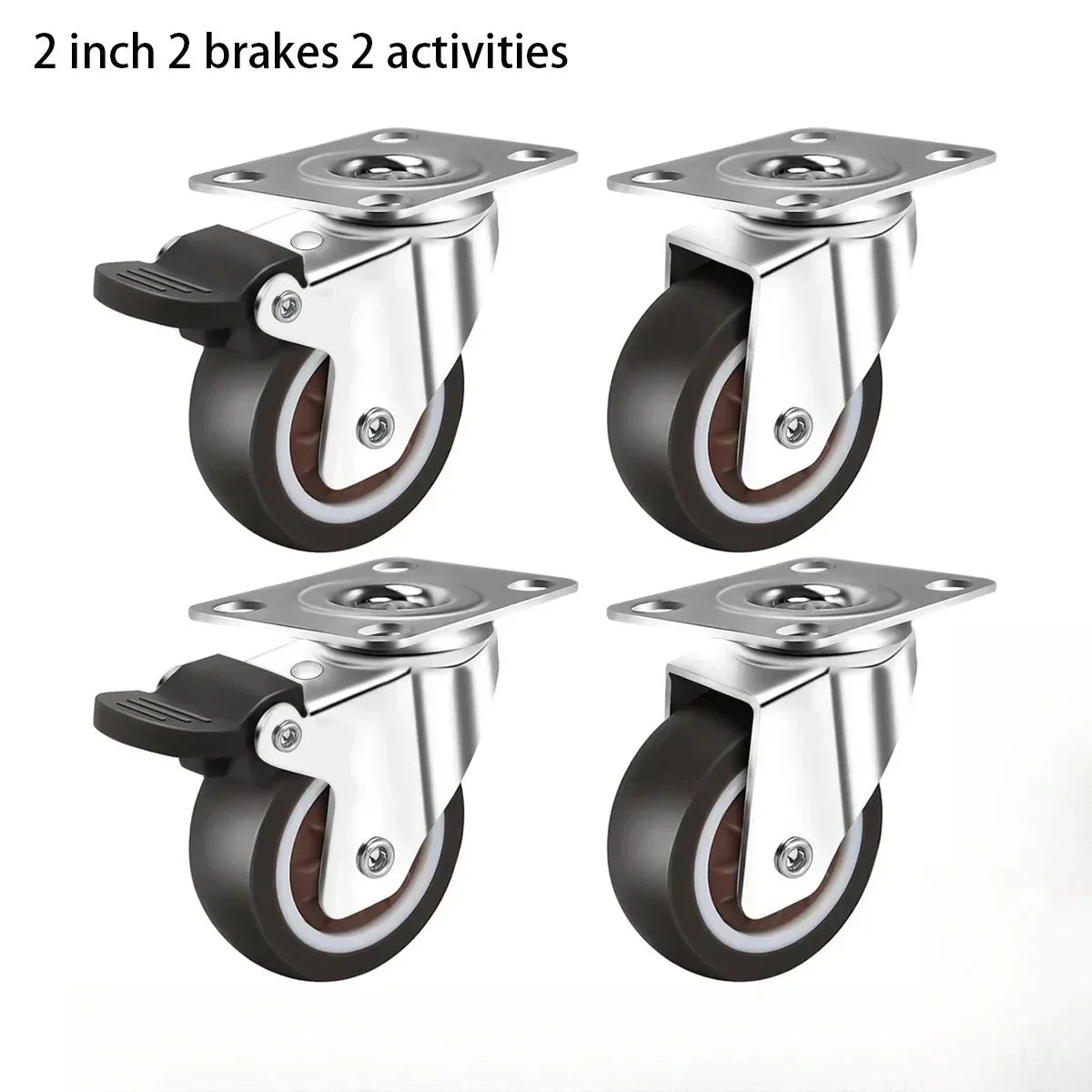 2 Inch Heavy Duty Rubber Furniture Caster Wheels – Set of 4