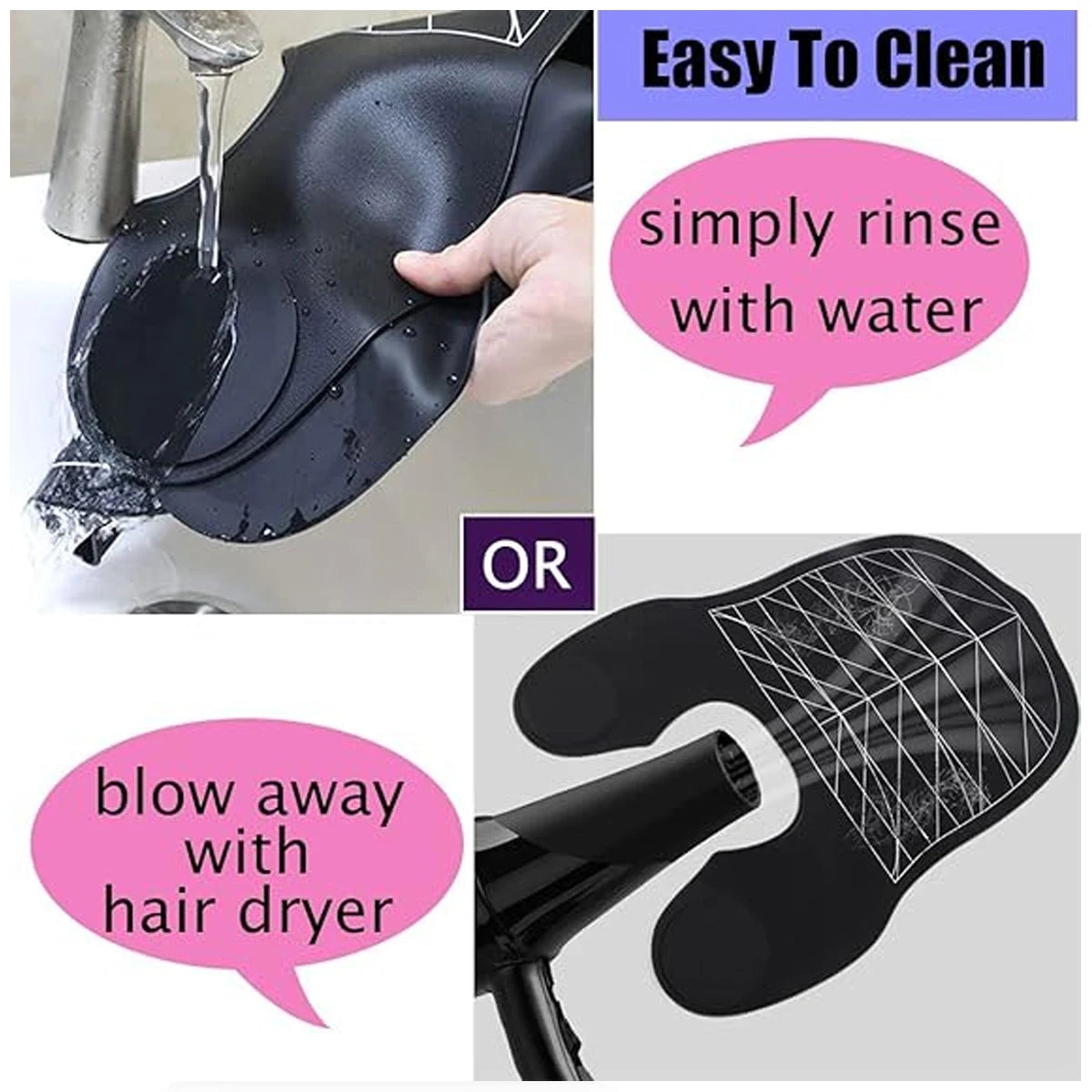 Black Barber Silicone Hairdressing Coloring Collar Salon Waterproof Hair Cutting Cape Pro Barbershop Hair Dyeing Cloak Tools Peaceful Pleasures Health and Wellness