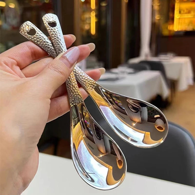 Stainless Steel Deep Soup Spoon | Mirror Polished Flatware Flatware Spoon Peaceful Pleasures Health and Wellness