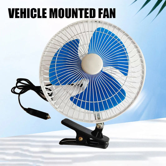 12/24V Car Mini Fan 180 Degree Rotating Adjustable Cooling Low Noise Strong Wind Vehicle Wind Air Cooler Conditioner Fans Peaceful Pleasures Health and Wellness