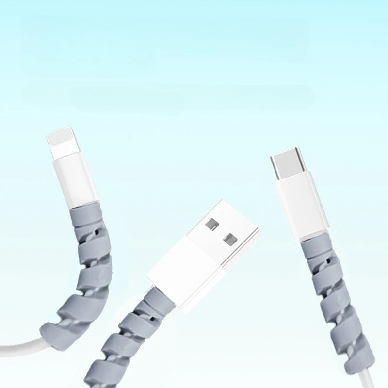 5-Pack Spiral Silicone Cable Protector & Wire Saver Clips