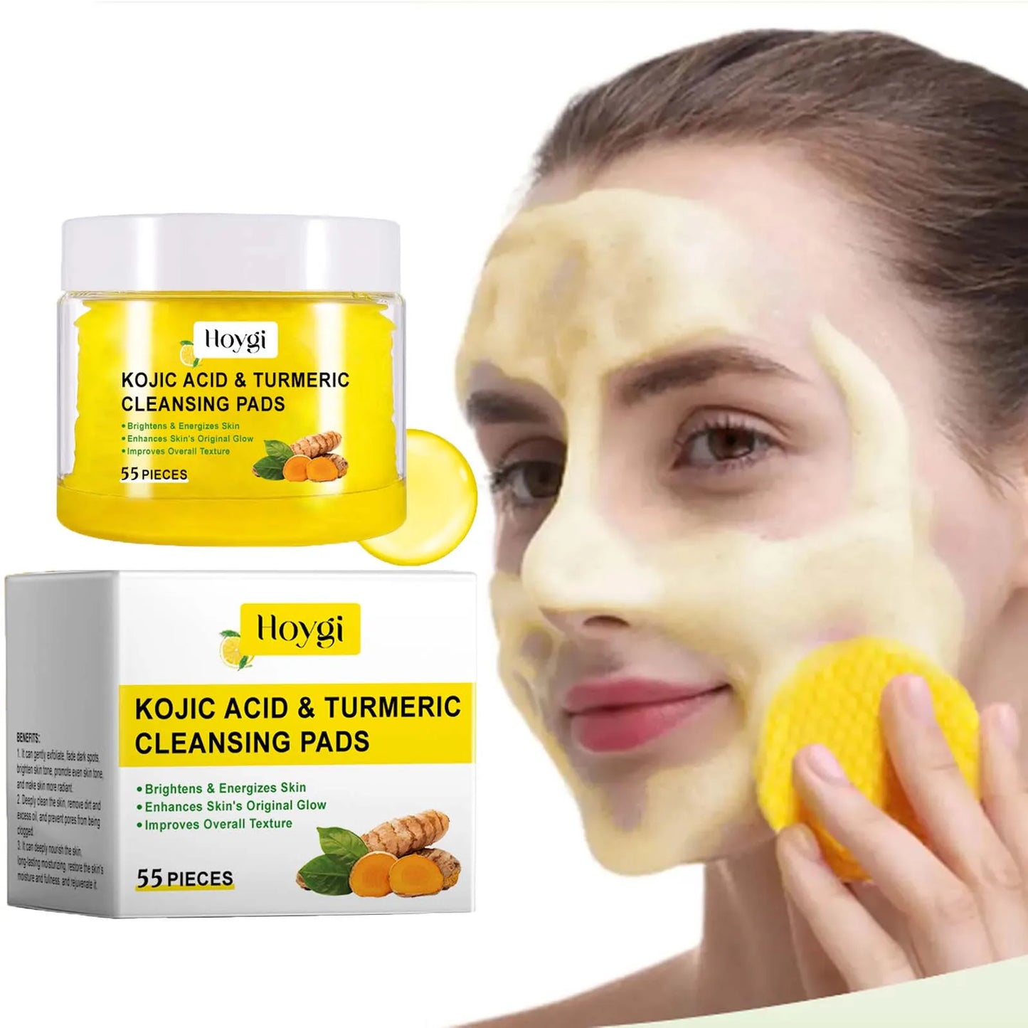 Turmeric Kojic Acid Cleansing Pads – Brighten & Exfoliate Skin