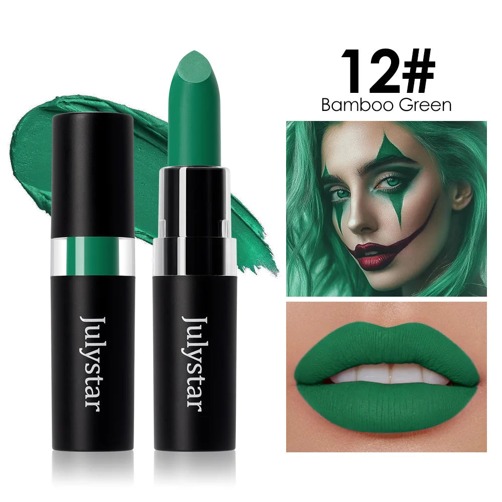 12-Color Waterproof Matte Lipstick – Bold Halloween Lip Color