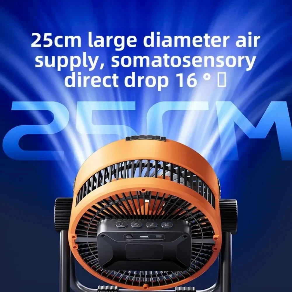 Multifunctional Outdoor Camping Fan Light Rechargeable Ceiling Fan with 3-speed Night Light and Power Bank Portable Fan Peaceful Pleasures Health and Wellness