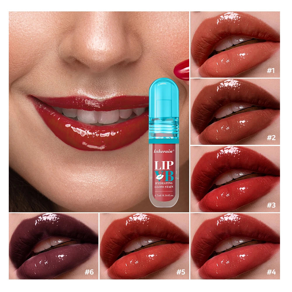 Lip Stain Vb Hydrating Gloss Stain 12Hr Long-Lasting Hydrating Hydra Honey Instant Glossy Wetness Moisturize Nourish Lips Makeup Peaceful Pleasures Health and Wellness
