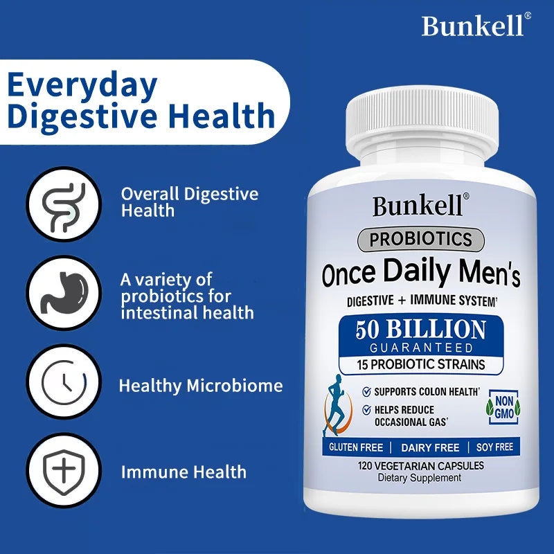 High Strength Probiotics 50B CFU with Prebiotics & Digestive Enzymes for Men - Gas, Bloating, Gut, Digestion & Immune Support Peaceful Pleasures Health and Wellness