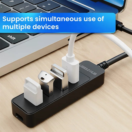 USB 3.0 Hub 4-Port Splitter with Type-C Power Port, Multi USB Expander for Laptop PC USB Adapter for U Disk Mouse Peaceful Pleasures Health and Wellness