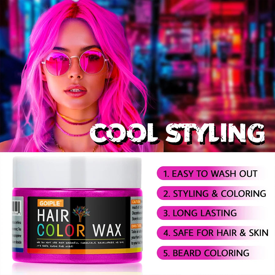 Valentine's Day DIY Hair Dyed Mud Hair Colour Wax Easy To Wash Coloring Cream One-time Hairs Beard and Eyebrows Colour Products Peaceful Pleasures Health and Wellness