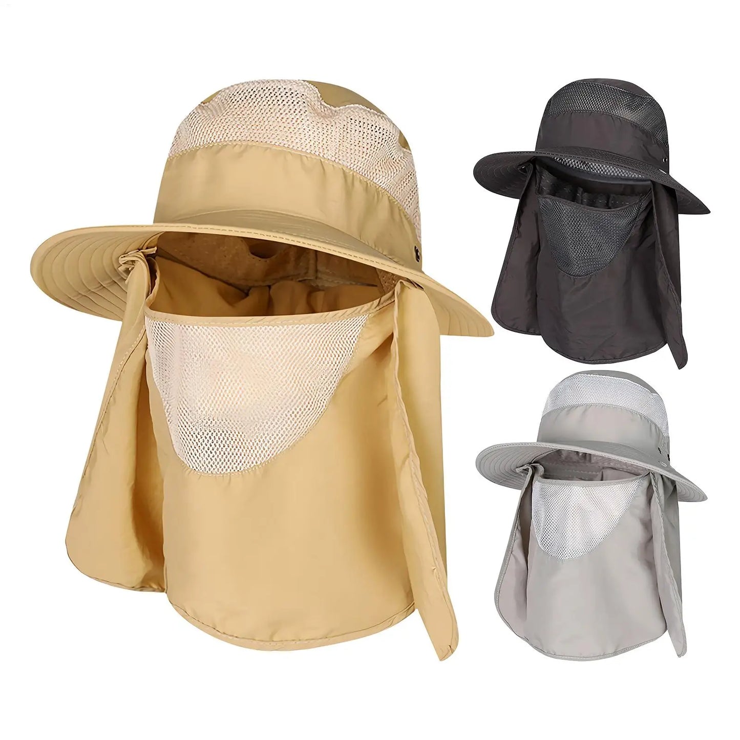 UPF 50+ Sun Hat with Neck Flap – Fishing & Hiking Bucket Hat