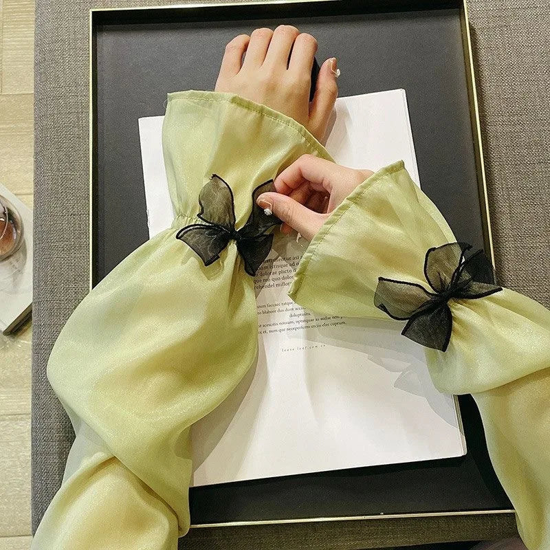 Women's UV Protection Bow Arm Sleeves | Ice Silk Sun Sleeves