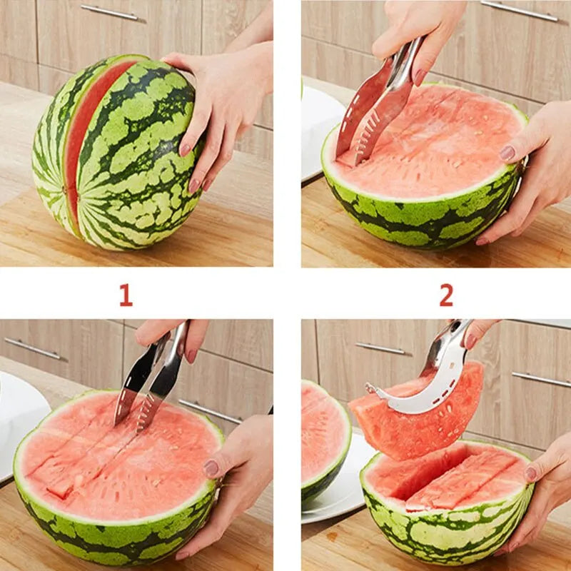 Stainless Steel Watermelon Slicer, Corer & Serving Clip