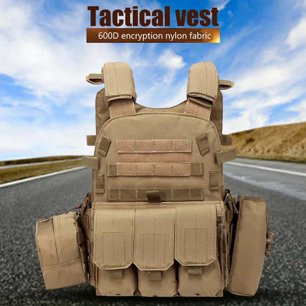 Nylon Tactical Vest Body Armor Hunting Carrier Airsoft Accessories Men Combat MOLLE Camo Military Army Vest Outdoor CS Hunting Peaceful Pleasures Health and Wellness