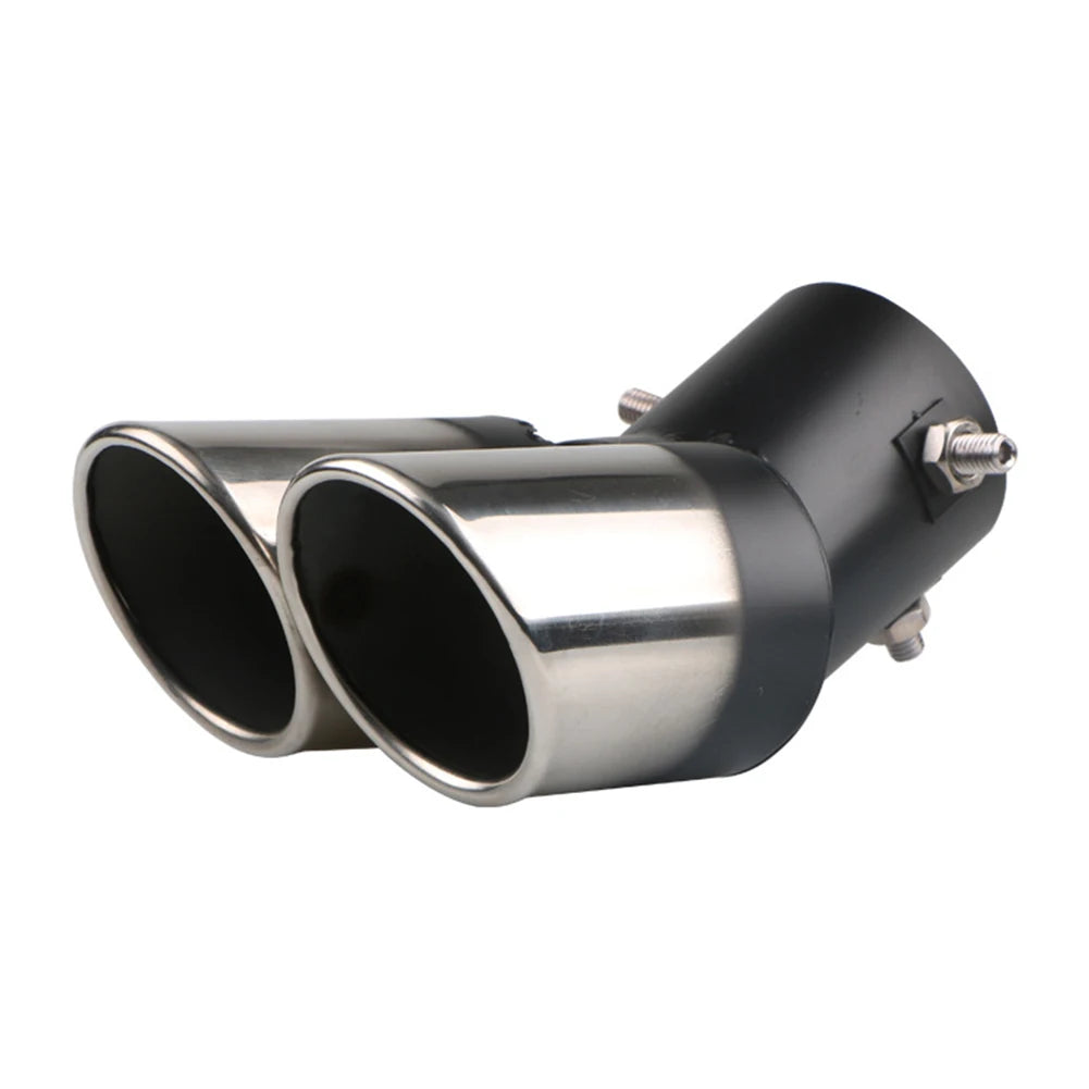 Stainless Steel Oval Dual Outlet Car Exhaust Muffler Tip