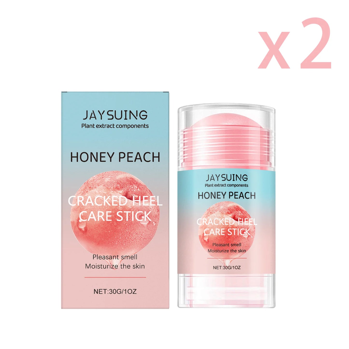 Peach Flavor Exfoliating Foot Care Stick Deep Moisturizing Dry Foot Moisturizing Care Exfoliating Fruit Peach Flavor Cream Stick Peaceful Pleasures Health and Wellness 2pcs
