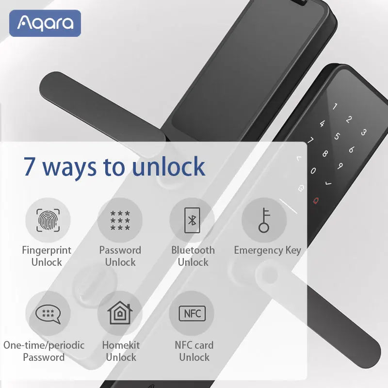 Aqara Smart Door Lock A100 Pro Zigbee Bluetooth 5.0 NFC Card Lock Bluetooth Smart Fingerprint Unlock Work with Apple Homekit Peaceful Pleasures Health and Wellness