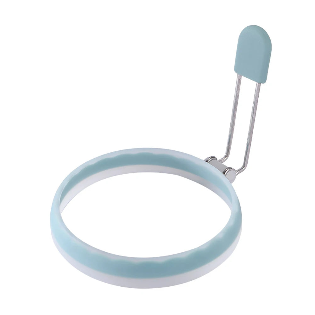 New Silicone Nylon Egg Ring Round Omelette Burger Patty Mold Translucent Frying Baking Practical Tool Sense of Ritual Egg Ring Peaceful Pleasures Health and Wellness Blue
