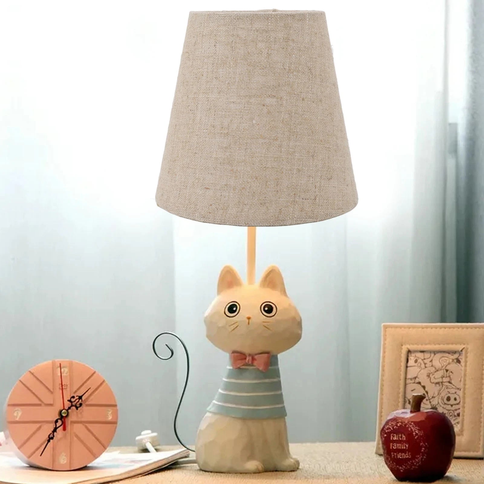 Lamp Shade Small Lamp Shade Clip On Drum Linen Fabric Lampshade for Candle Bulbs Lighting Accessories Lighting Accessories Peaceful Pleasures Health and Wellness