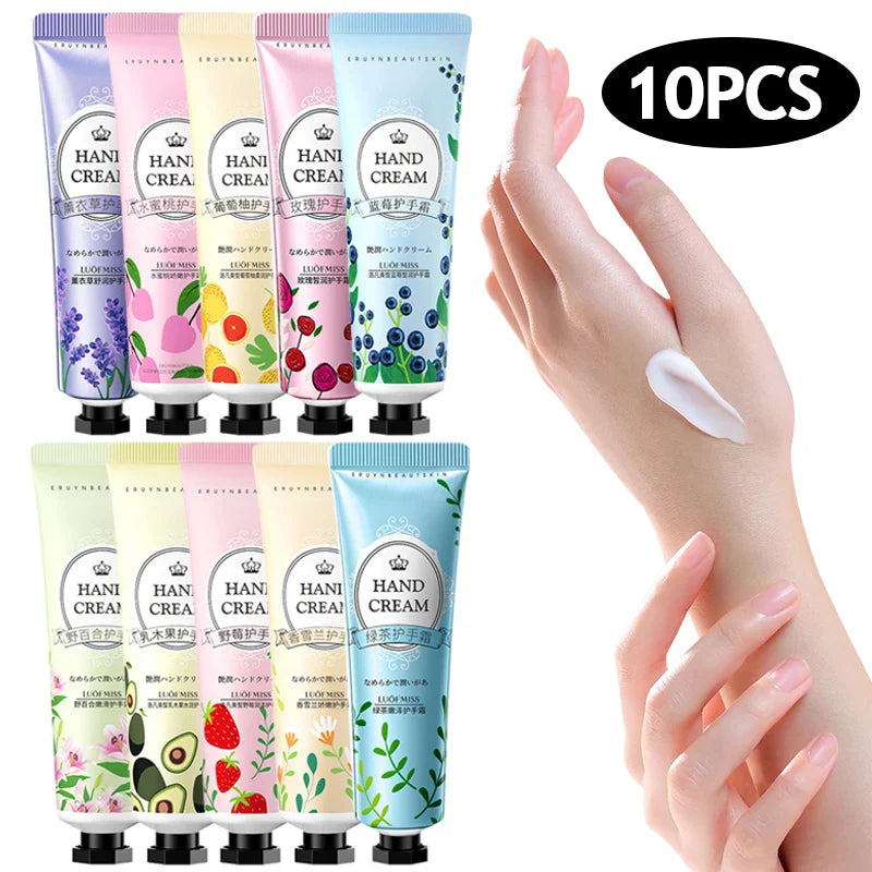 10-Piece Fruit & Floral Hand Cream Set | 10 Scents, Moisturizing
