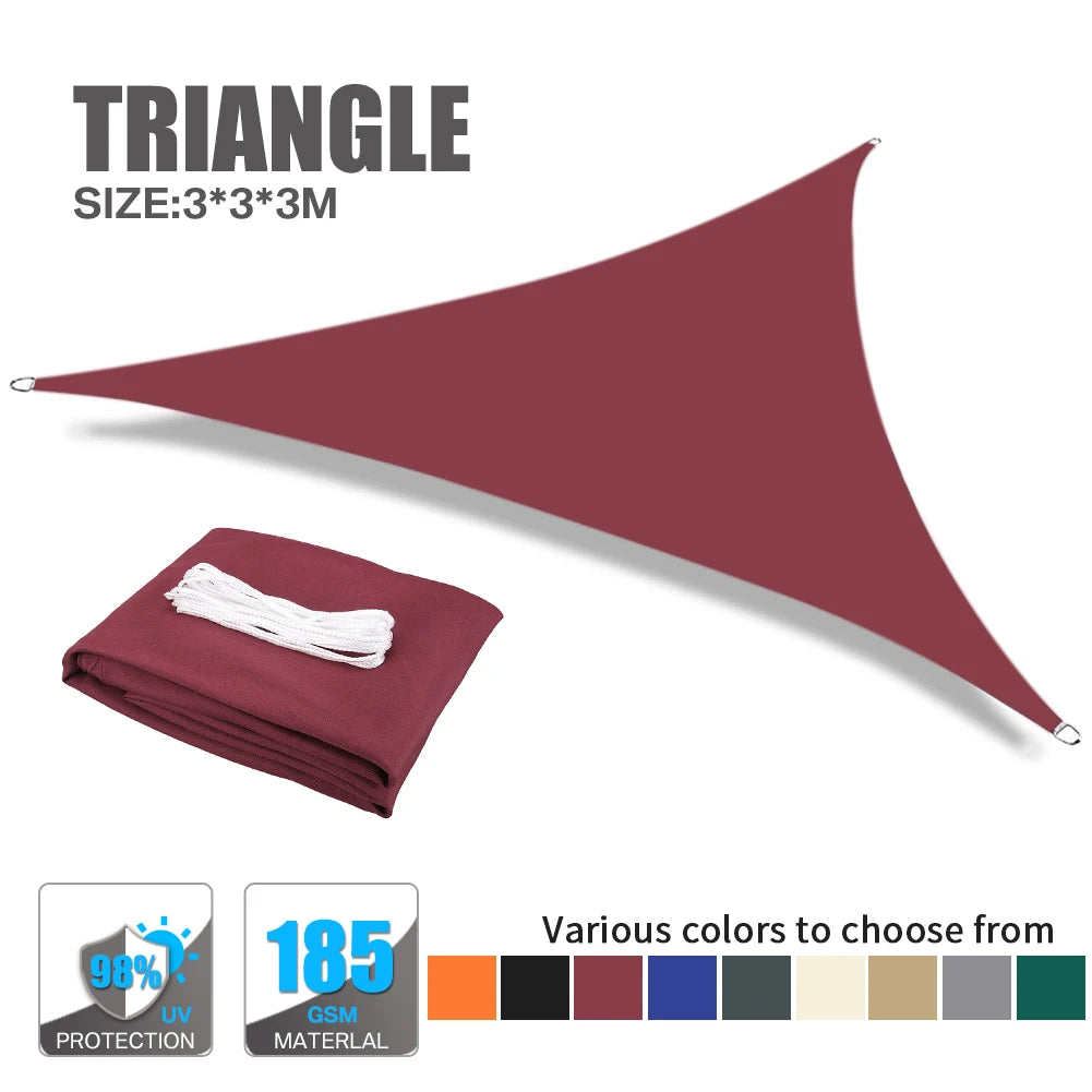 Triangle Sun Shade Sail 280 GSM 95% UV Block – Patio & Garden