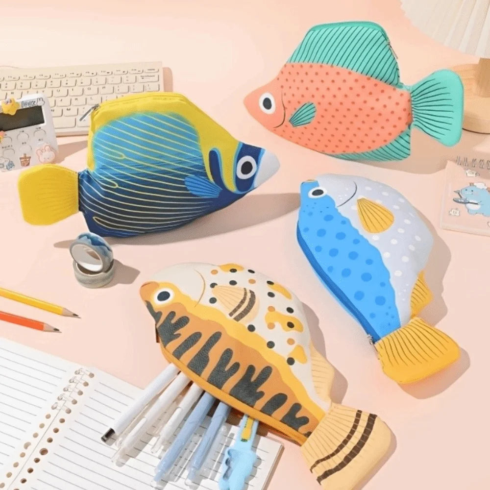 Pufferfish Back-To-School Stationery Bag Pen Bag Deep-Sea Fish Fish Pencil Case Desktop Storage Aesthetic Peaceful Pleasures Health and Wellness