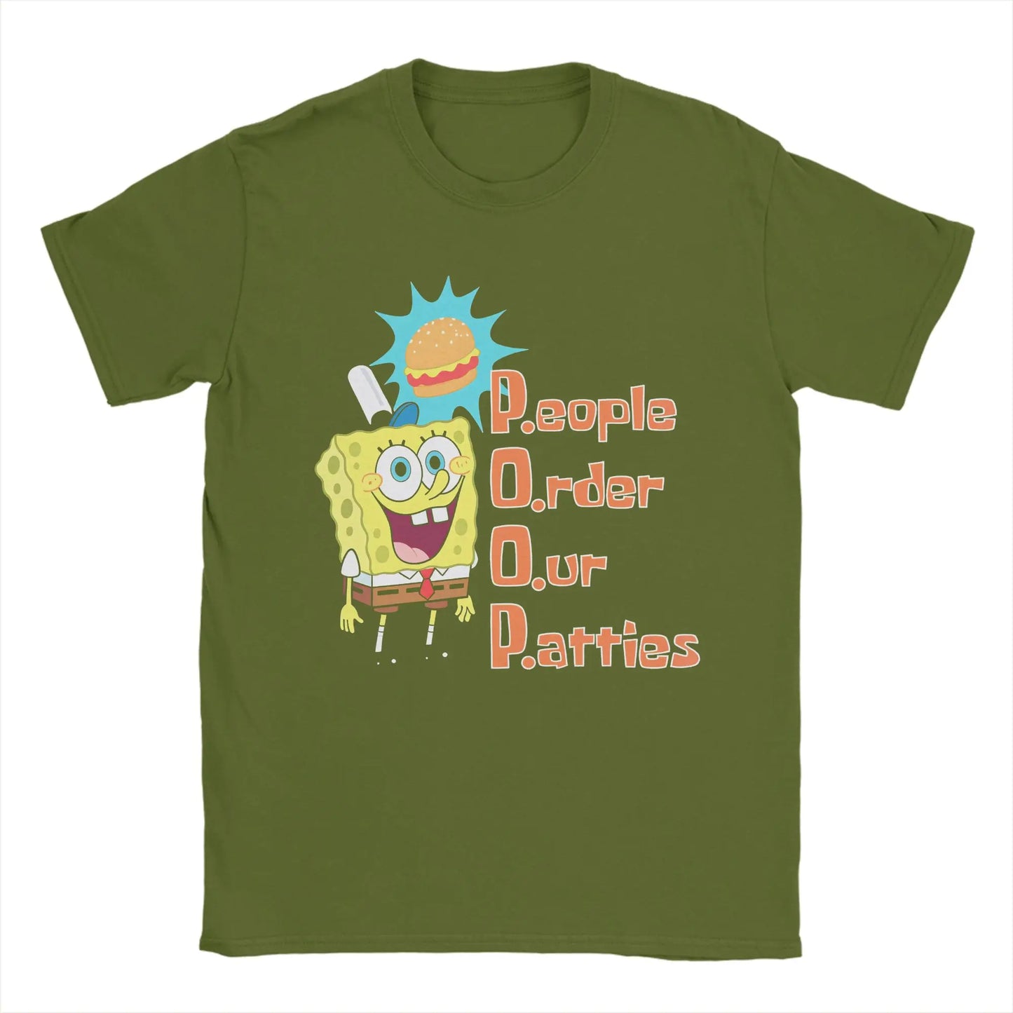 S-Spongebobs Men's T Shirt Novelty Tee Shirt Short Sleeve Round Neck T-Shirt 100% Cotton Summer Clothes Peaceful Pleasures Health and Wellness