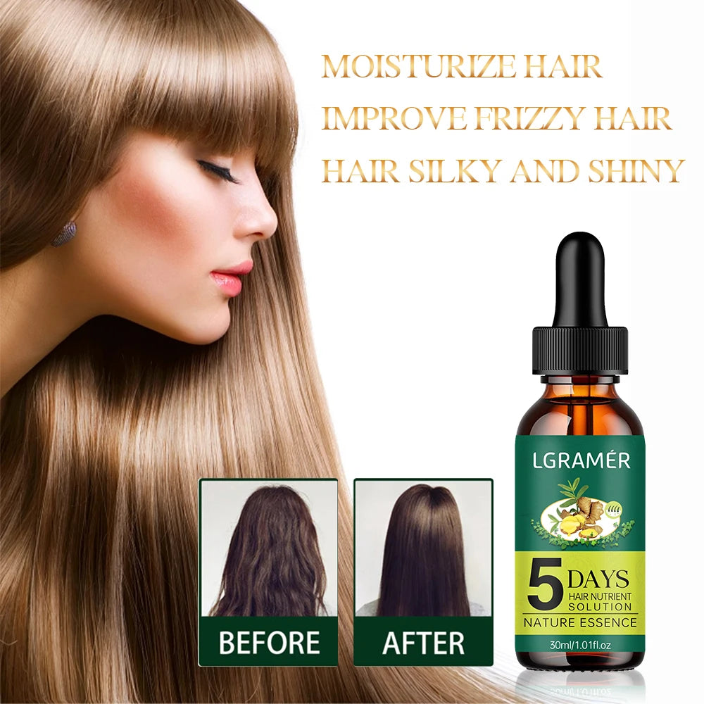 Ginger Natural Plant Hair Care Essential Oil Hair Growth Liquid Anti Hair Loss Nourish Scalp Dry Nourish Hair Treatment Product Peaceful Pleasures Health and Wellness