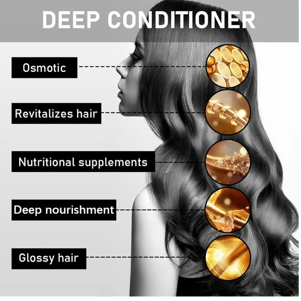 Keratin Hair Mask For Damage Hair Magical Treatment Frizzy Soft Smooth Shiny Professional Hair Straighten Conditioner Scalp Care Peaceful Pleasures Health and Wellness