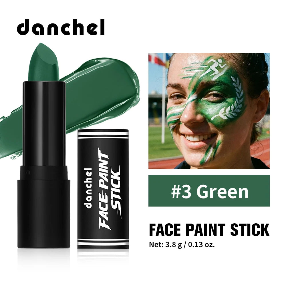 Face Paint Stick High Pigment Multi-Use Black Sticks Lip Color Body Paint Safe Non-Toxic Paint Stick for Halloween Cosplay Sport Peaceful Pleasures Health and Wellness Green