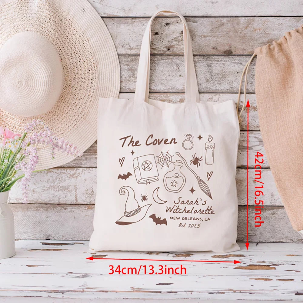 Custom Coven Bachelorette Tote Bag | Witchy Halloween Bridal Party
