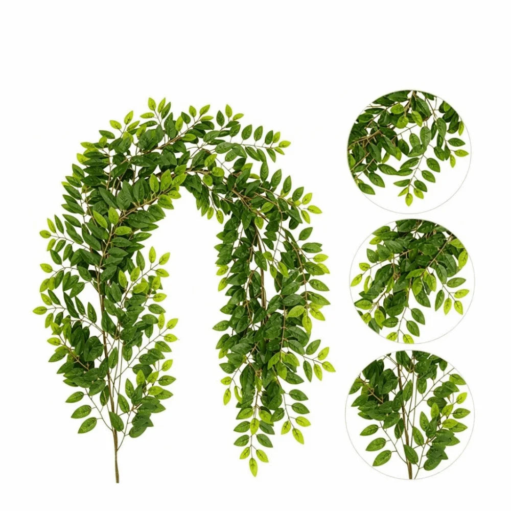 Artificial Silk Willow Vine Garland 180cm – Green Leaf Décor