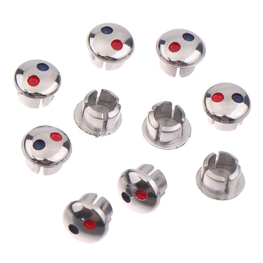 10pcs Hot & Cold Faucet Handle Caps – Red & Blue Labels Faucet Handle Covers Peaceful Pleasures Health and Wellness
