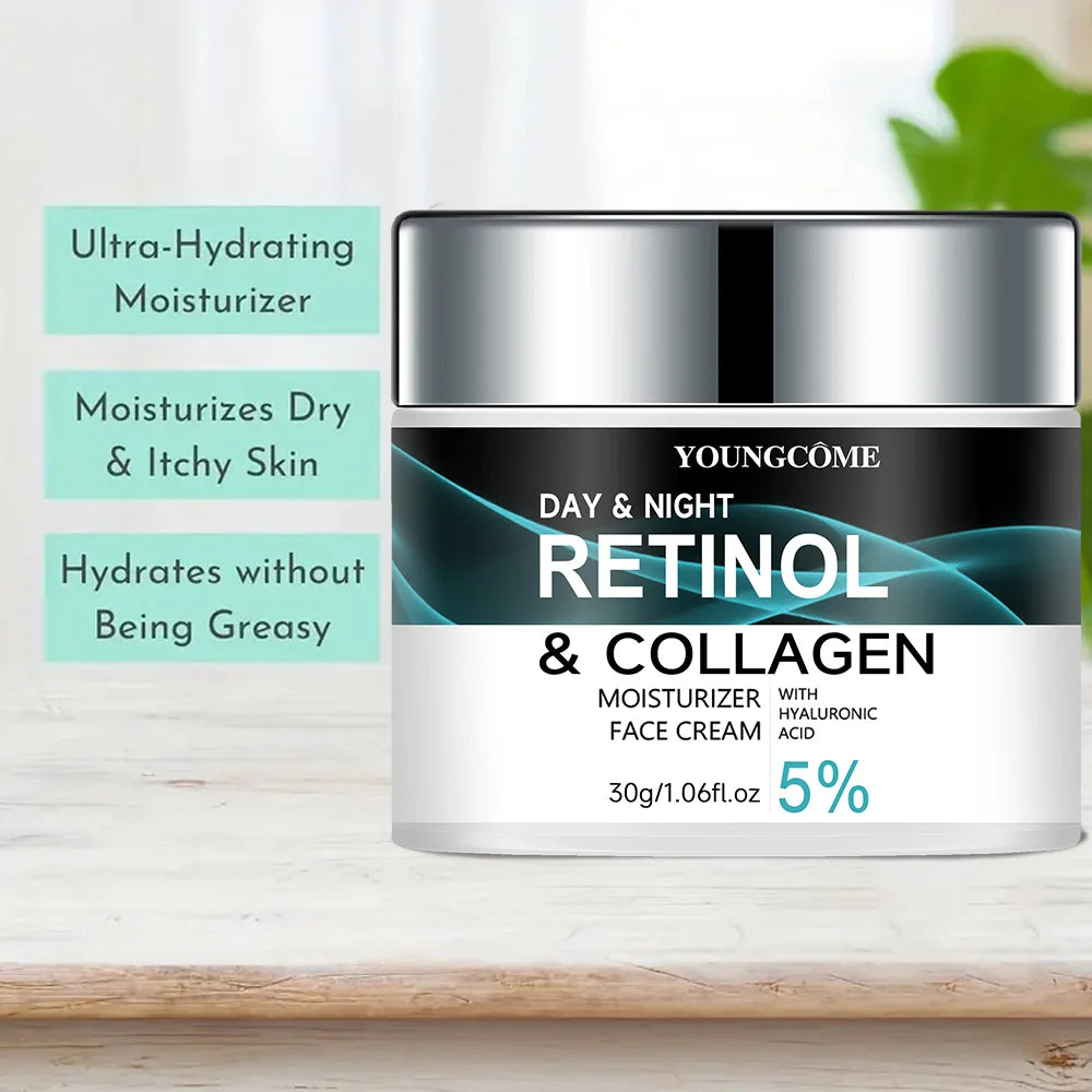 YOUNGCOME Retinol Collagen Moisturizing Cream Promotes Skin Elasticity and Luster Nourishing Brightening Improve Skin Texture Peaceful Pleasures Health and Wellness