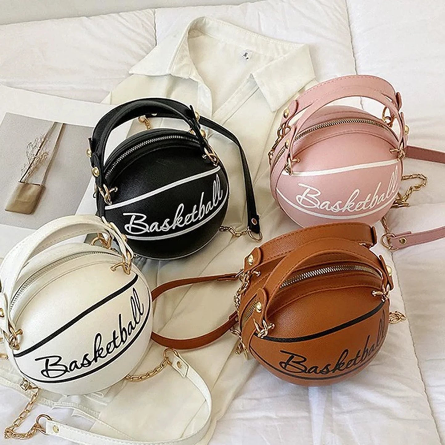 Novelty Basketball Purse For Women PU Leather Basketball Soccer Shoulder Bag for Daily Shopping Travel Peaceful Pleasures Health and Wellness